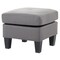 Contemporary Home Living Tufted Faux Leather Upholstered Ottoman - 23" - Gray